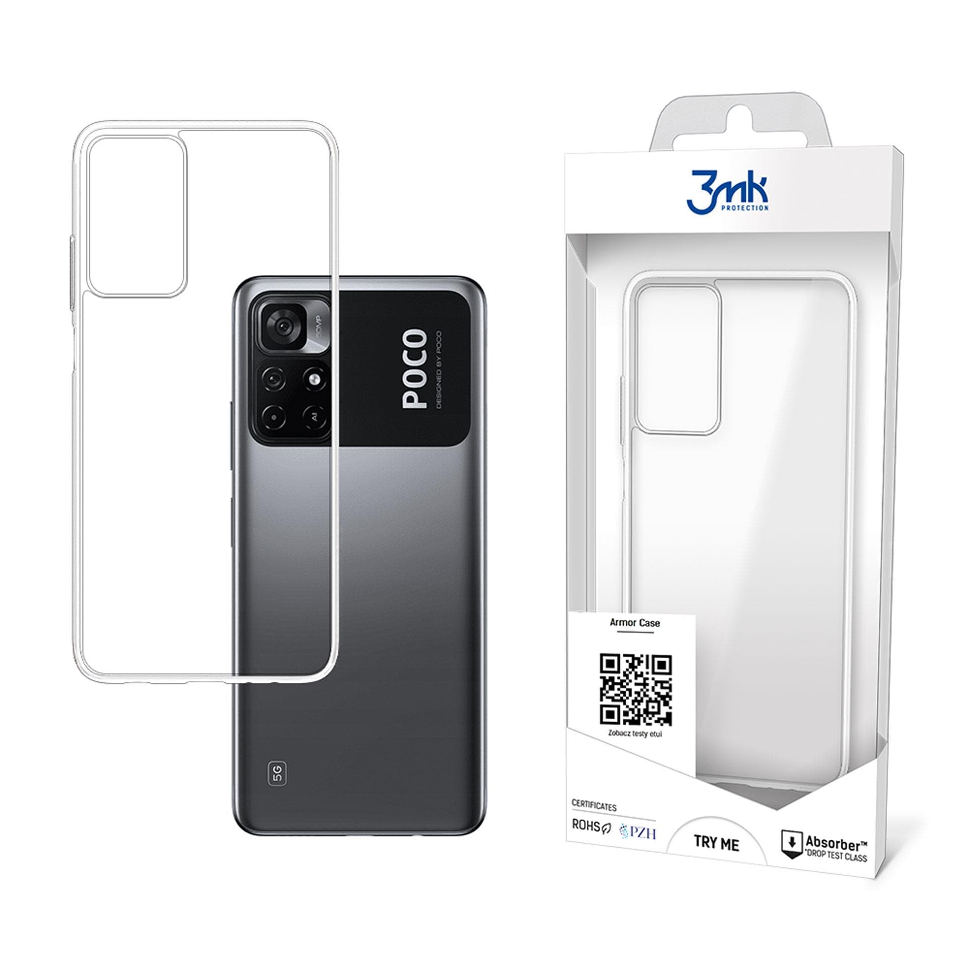 3mk Panseretui til Xiaomi Redmi Note 11S 5G / Xiaomi Poco M4 Pro 5G - Transparent