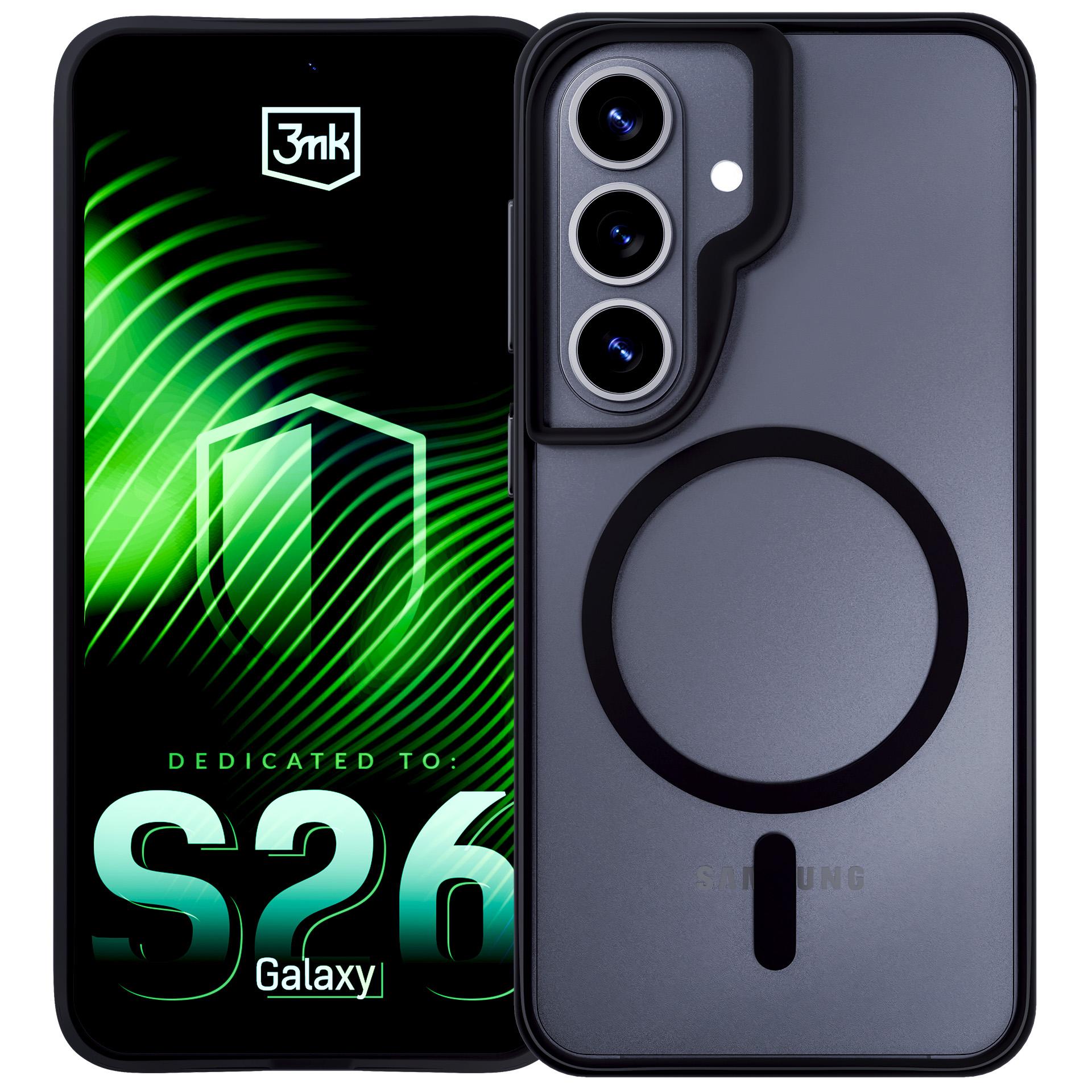 3mk Satin Armor MagCase för Samsung Galaxy S26 - Transparent svart