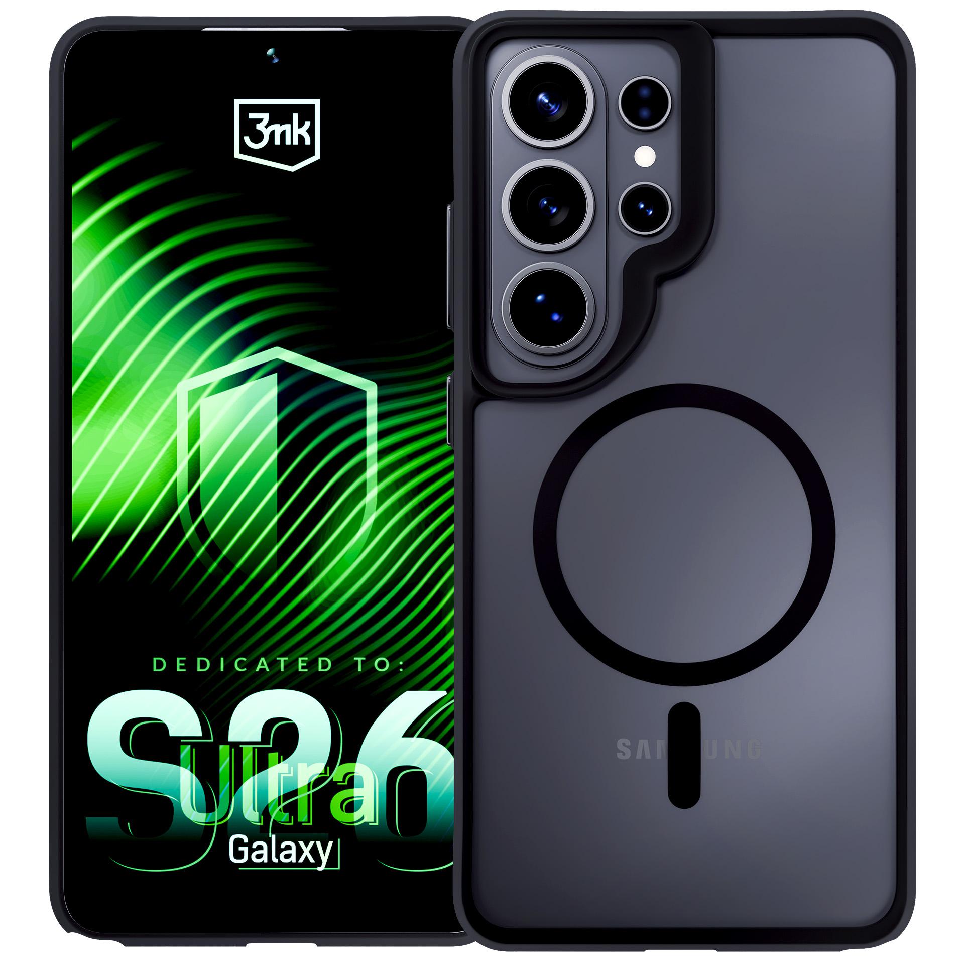 3mk Satin Armor MagCase för Samsung Galaxy S26 Ultra - Transparent svart