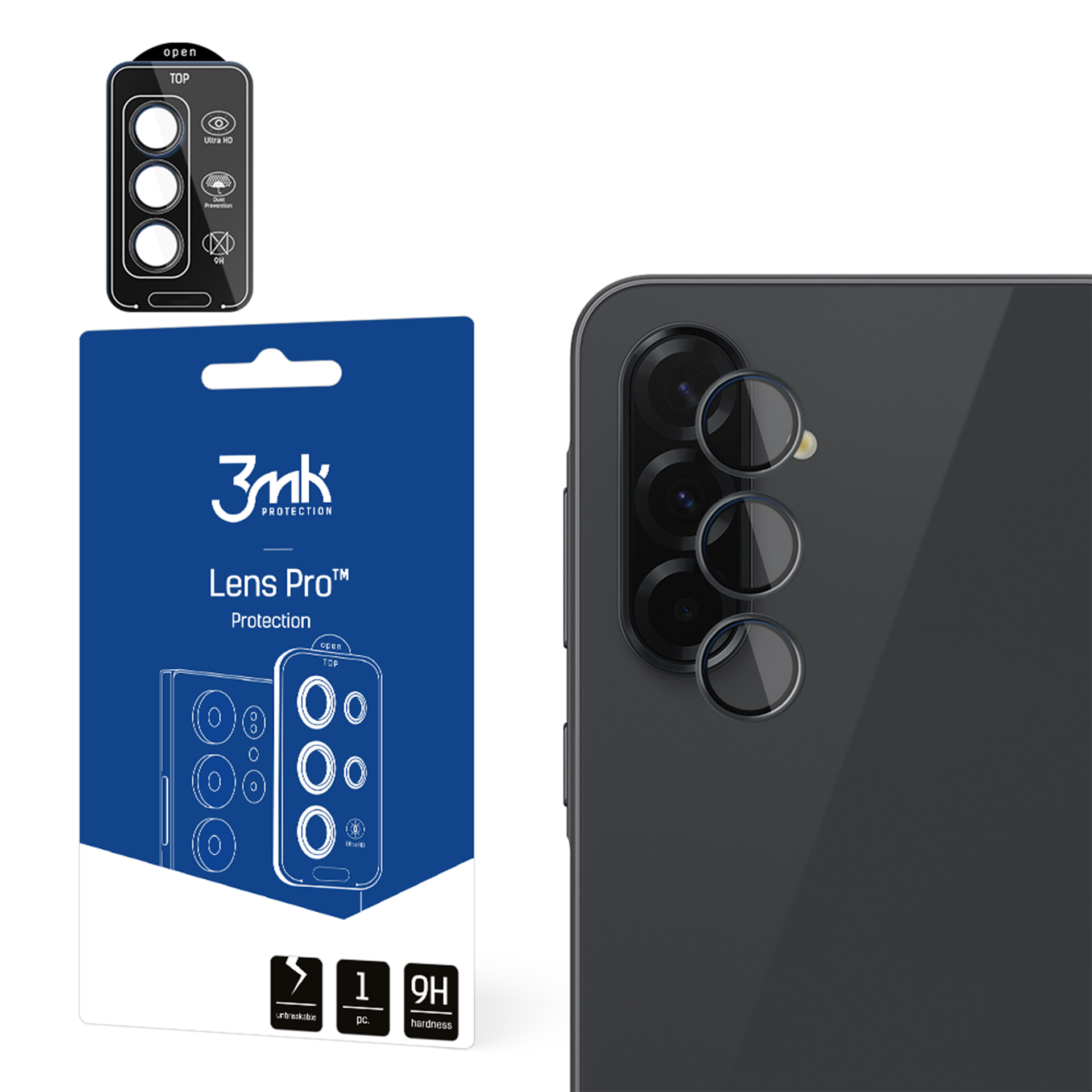 3mk Lens Protection Pro Black Hybrid Glass för kameralinser på Samsung Galaxy A37 / A57 5G