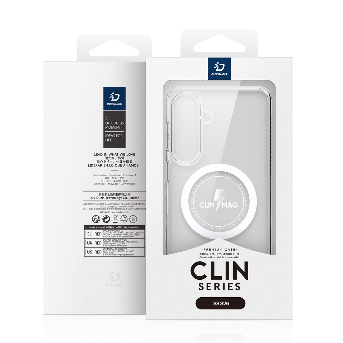 Dux Ducis Clin Mag Case Kompatibel med MagSafe för Samsung S26 - Transparent