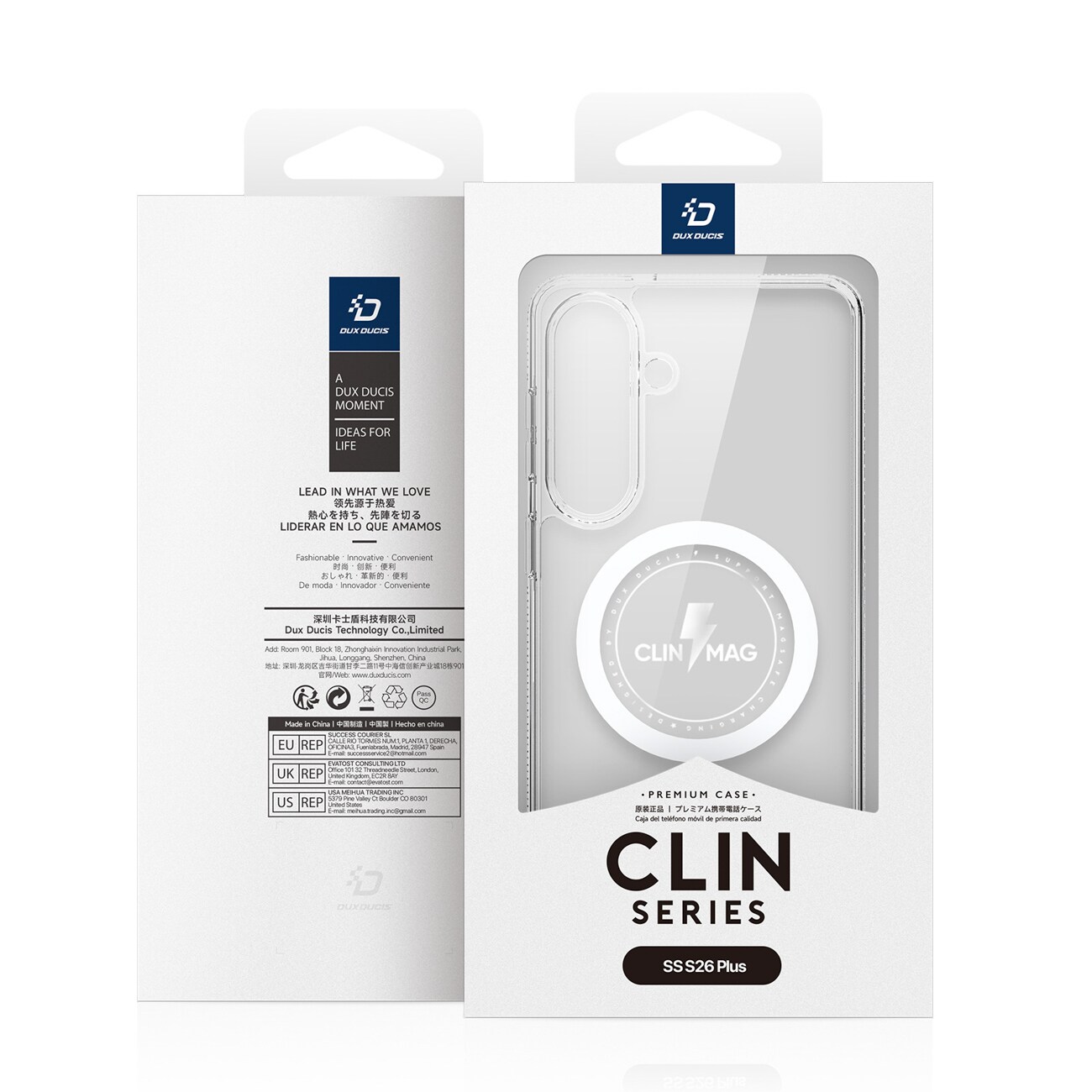 Dux Ducis Clin Mag Case Kompatibel med MagSafe för Samsung S26 Plus - Transparent