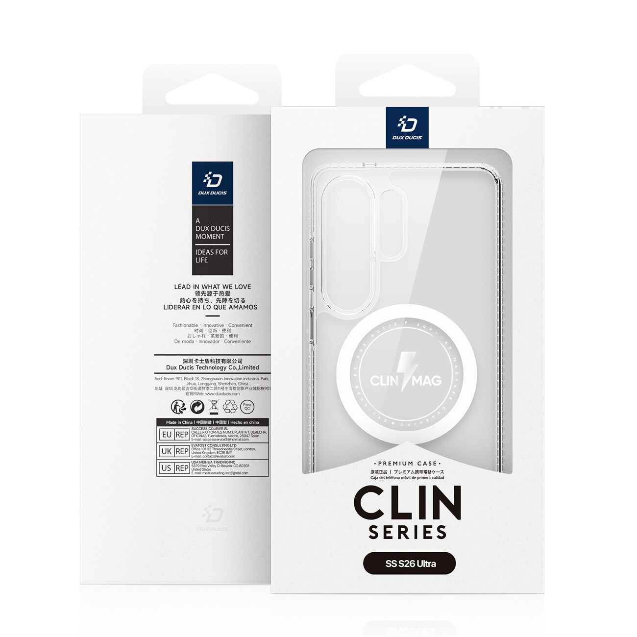 Dux Ducis Clin Mag Case Kompatibel med MagSafe för Samsung S26 Ultra - Transparent