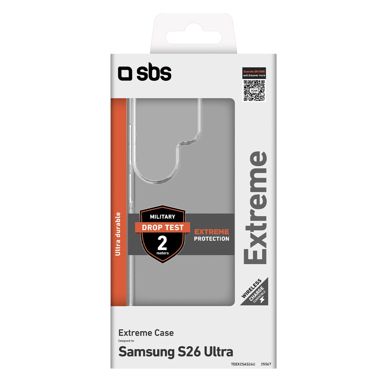 SBS Extreme X2-fodral för Samsung Galaxy S26 Ultra - Transparent