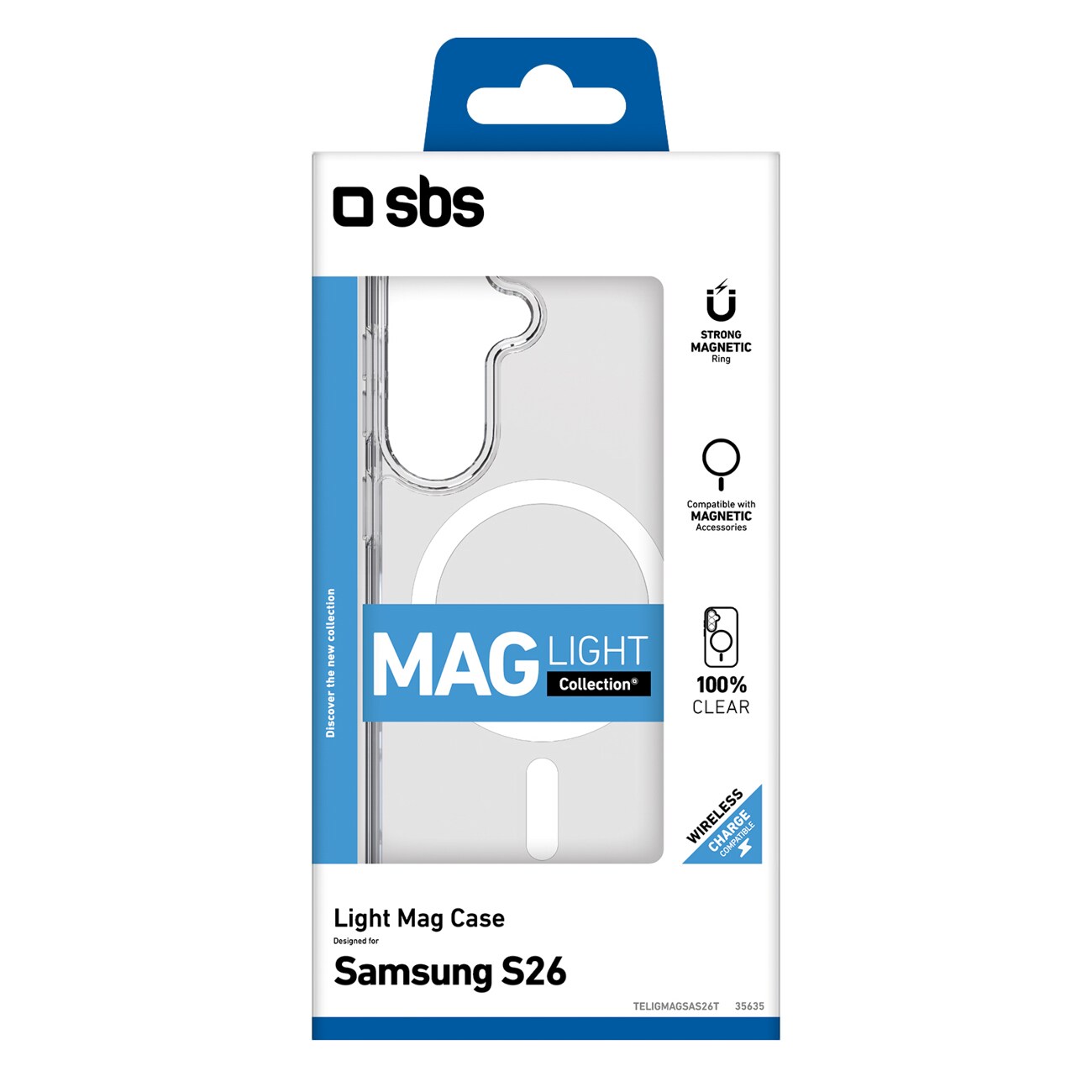SBS Cover Light Mag Skyddsfodral för Samsung Galaxy S26 Ultra Kompatibel med MagSafe - Transparent
