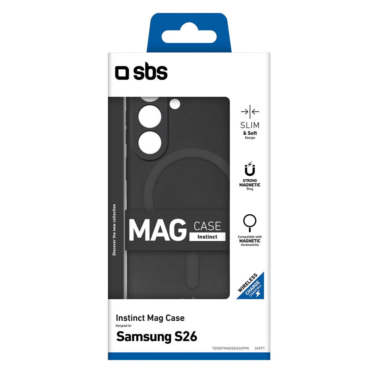 SBS Instinct Mag Case för Samsung Galaxy S26 Kompatibel med MagSafe - Svart
