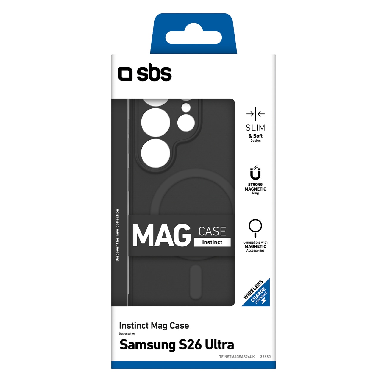 SBS Instinct Mag-fodral för Samsung Galaxy S26 Ultra Kompatibel med MagSafe - Svart