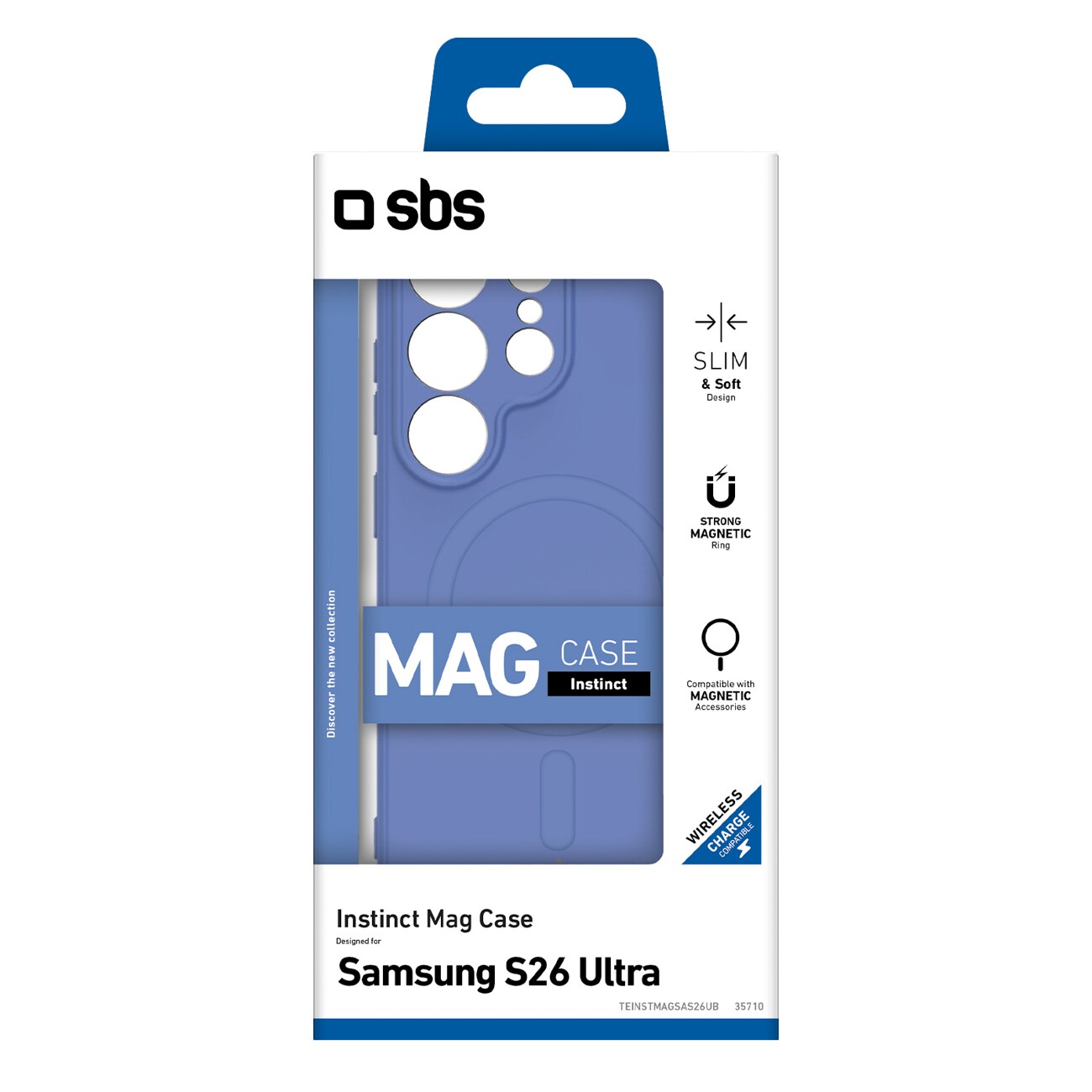 SBS Instinct Mag-fodral för Samsung Galaxy S26 Ultra Kompatibel med MagSafe - Blå