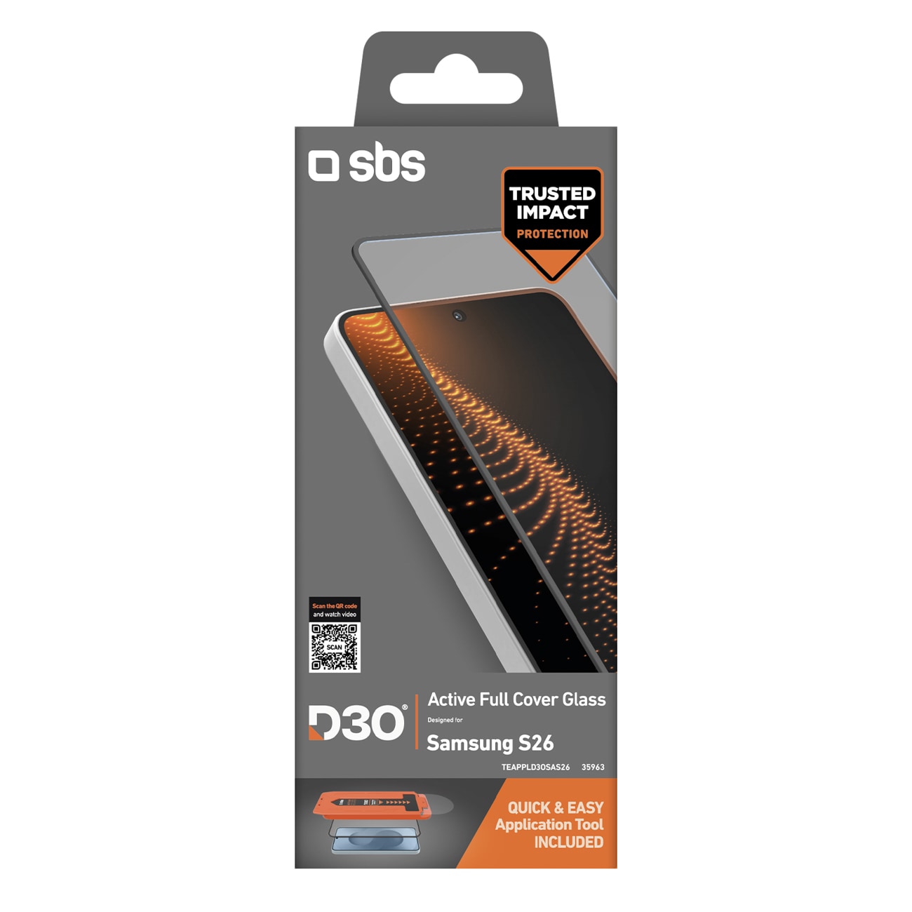 SBS D3O Glas med applikator för Samsung Galaxy S26