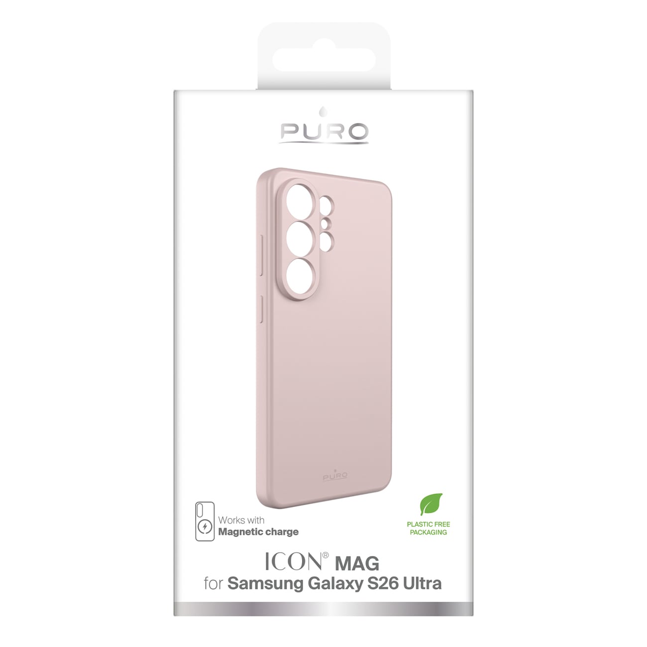 Puro ICON MAG Skyddsfodral för Samsung Galaxy S26 Ultra silikon Kompatibel med MagSafe - Rosa