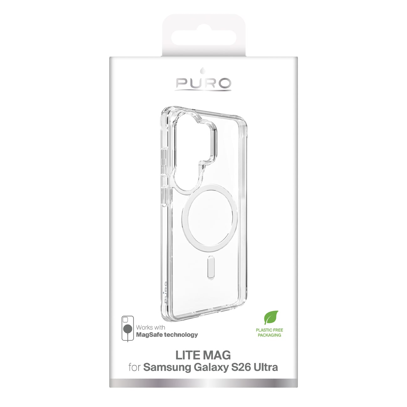 Puro LITE MAG Skyddsfodral för Samsung Galaxy S26 Ultra Kompatibel med MagSafe - Transparent