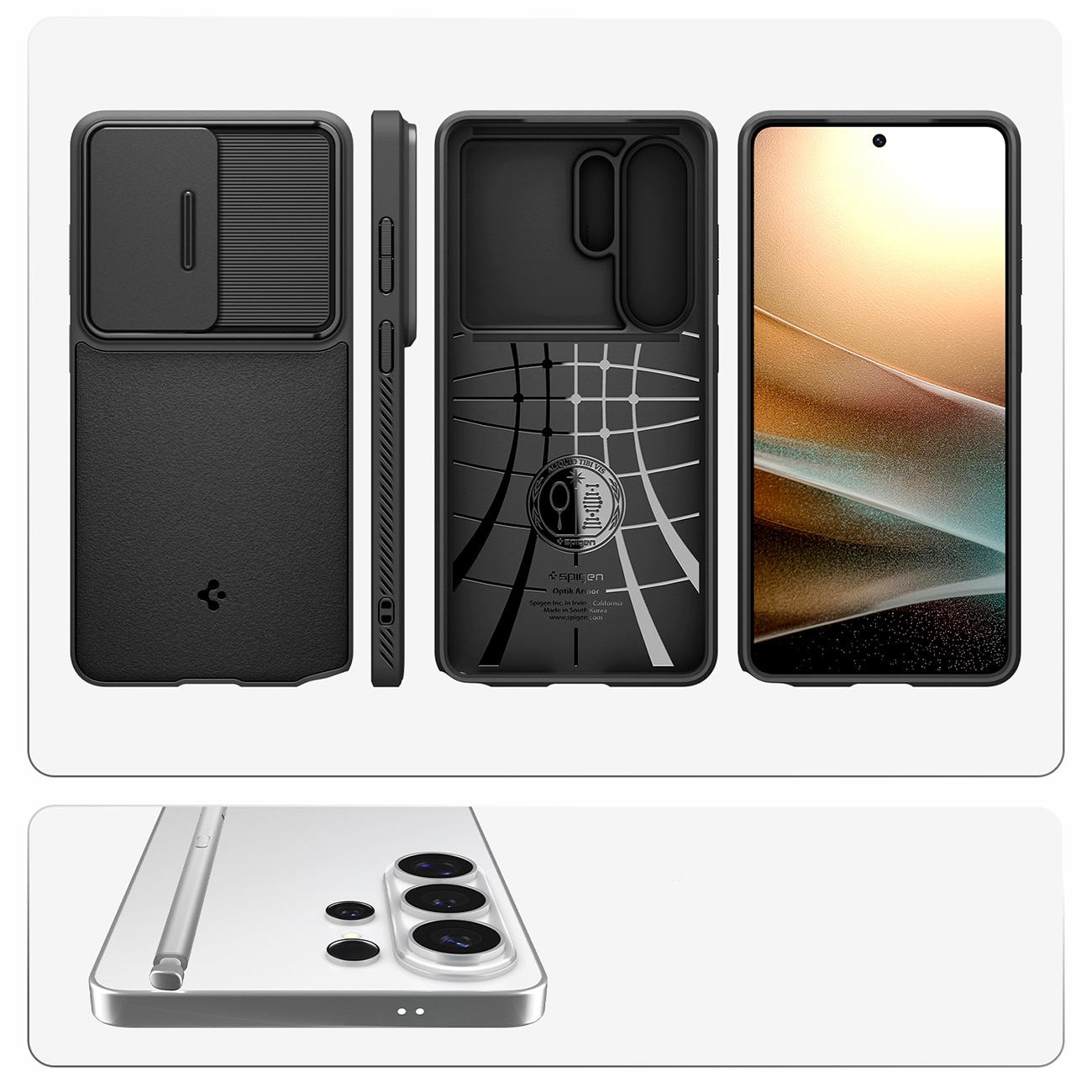 Spigen Optik Armor-etui til Samsung Galaxy S26 Ultra - Sort