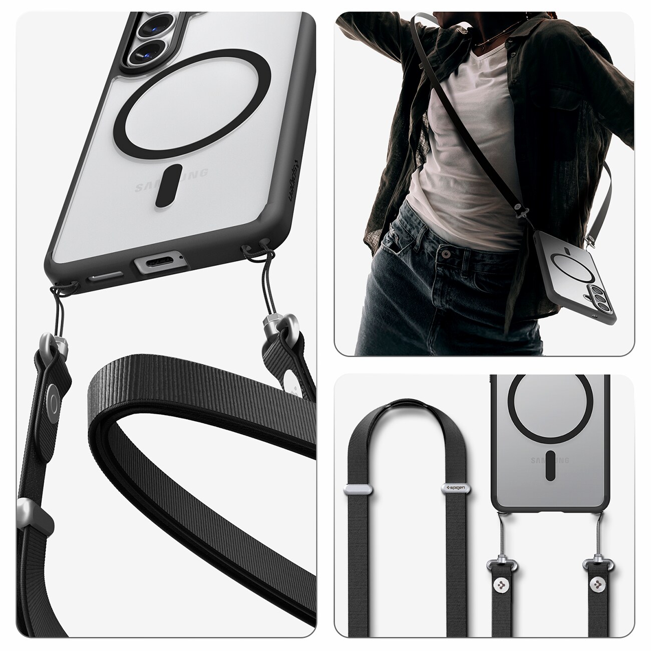 Spigen Ultra Hybrid Mag MagSafe-fodral för Samsung Galaxy S26+ - Klart Svart