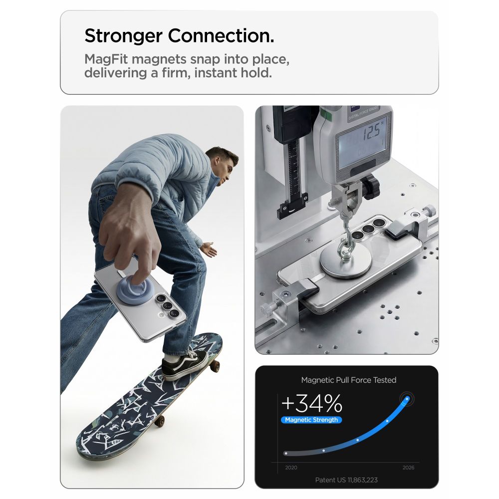 Spigen Ultra Hybrid Mag MagSafe-etui til Samsung Galaxy S26 - Klar og hvid