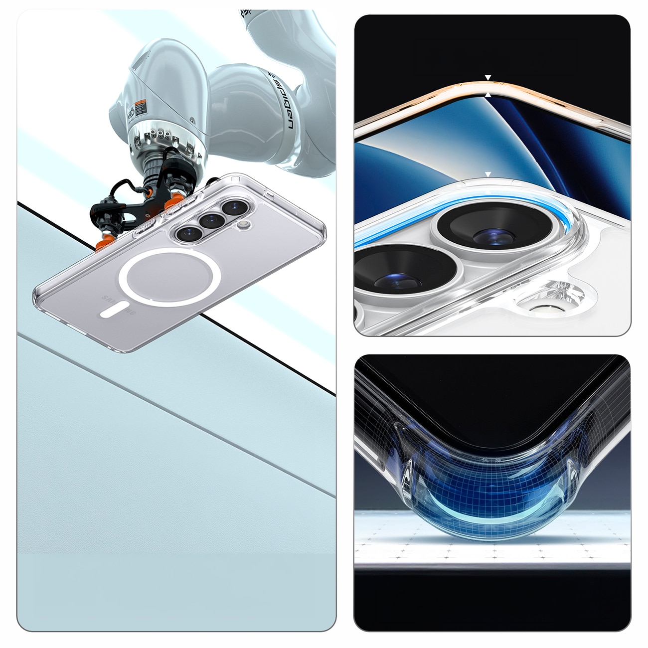 Spigen Ultra Hybrid Mag MagSafe-etui til Samsung Galaxy S26 - Klar og hvid