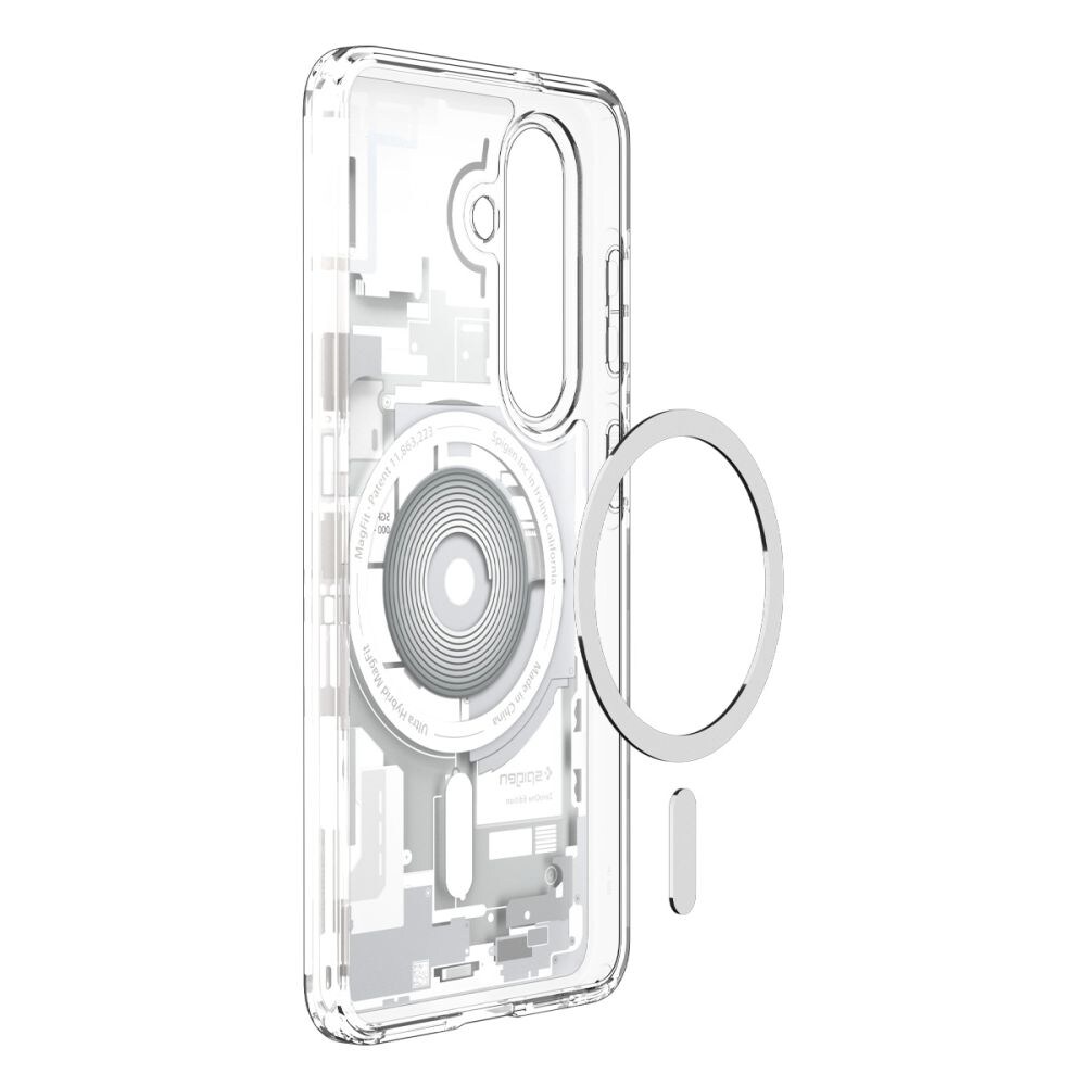 Spigen Ultra Hybrid Mag MagSafe-fodral för Samsung Galaxy S26 Zero One - Klar och vit