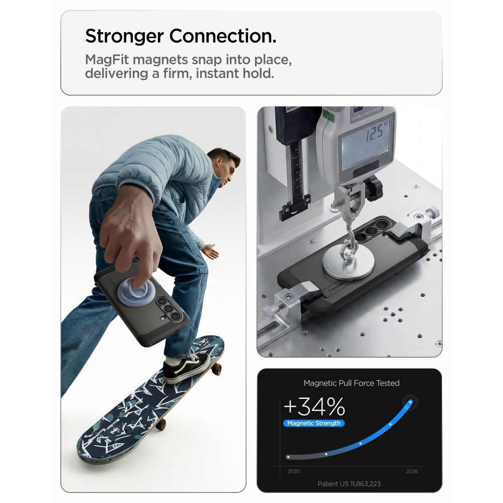 Spigen Tough Armor Mag MagSafe-fodral för Samsung Galaxy S26 - Grå