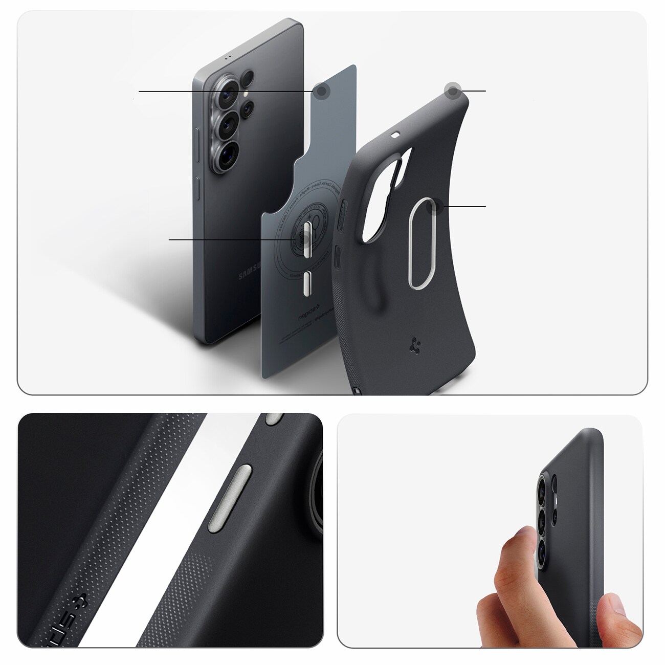 Spigen Nano Pop Mag MagSafe-fodral för Samsung Galaxy S26 Ultra - Svart