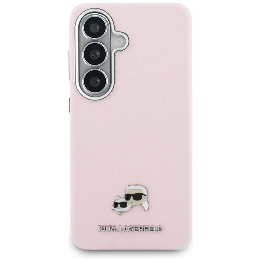 Karl Lagerfeld Saffiano KC Metal Logo MagSafe-fodral för Samsung Galaxy S26+ - Rosa