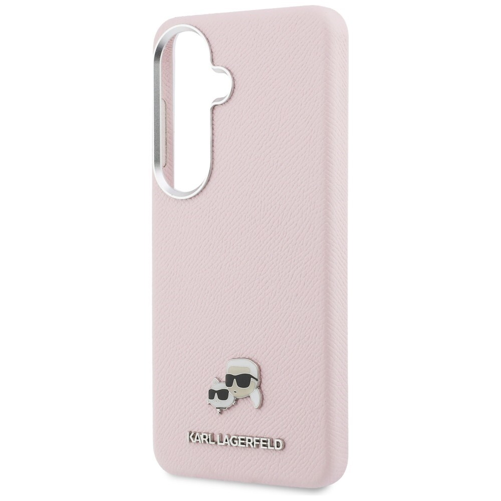 Karl Lagerfeld Saffiano KC Metal Logo MagSafe-fodral för Samsung Galaxy S26+ - Rosa