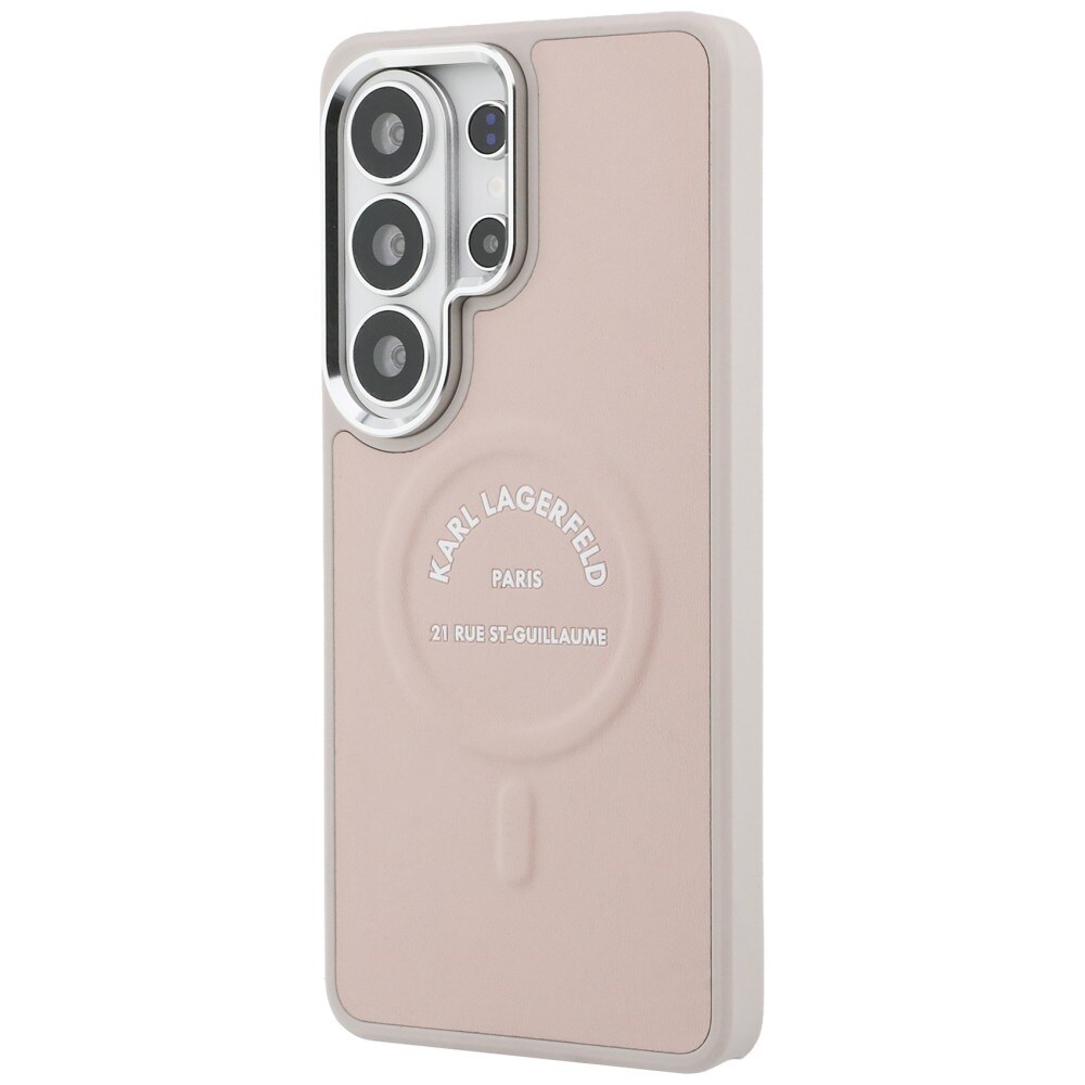 Karl Lagerfeld präglad ring RSG-logotyp MagSafe-fodral för Samsung Galaxy S26 Ultra - Rosa