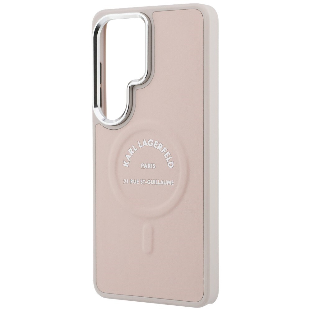 Karl Lagerfeld präglad ring RSG-logotyp MagSafe-fodral för Samsung Galaxy S26 Ultra - Rosa