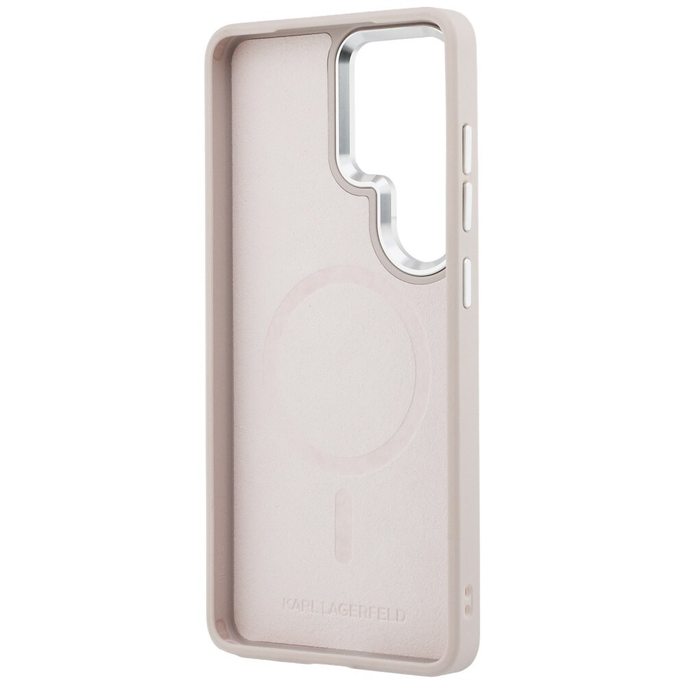 Karl Lagerfeld präglad ring RSG-logotyp MagSafe-fodral för Samsung Galaxy S26 Ultra - Rosa