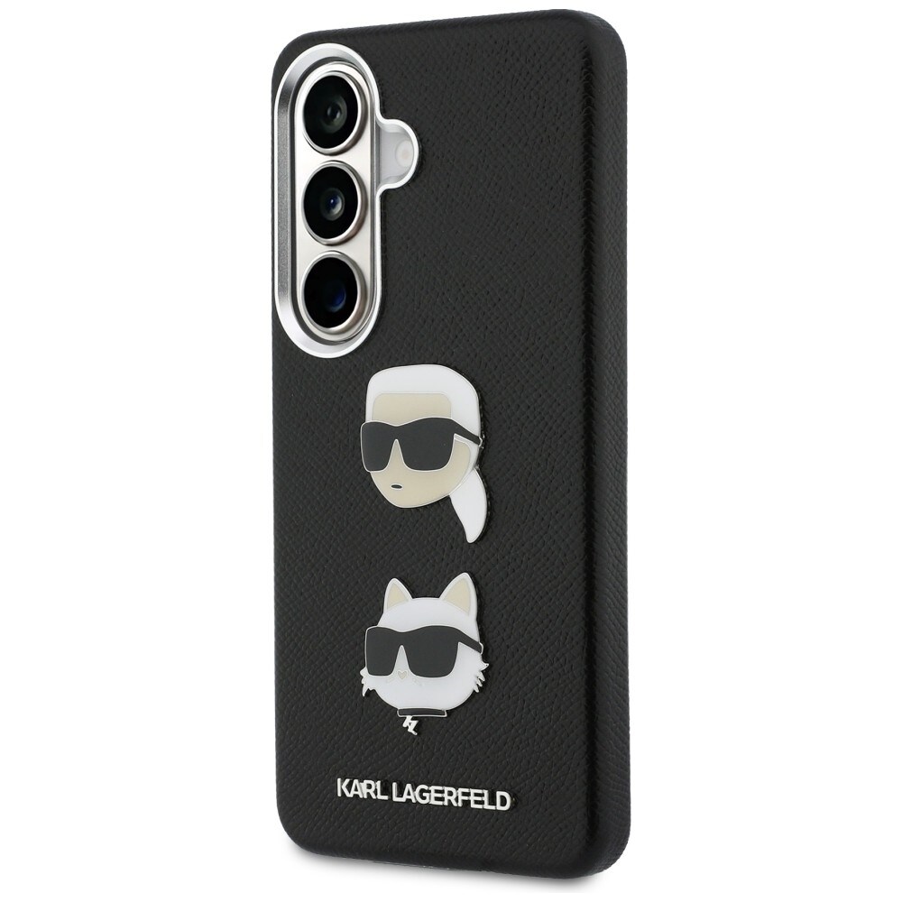 Karl Lagerfeld Saffiano metallfodral med dubbla huvuden för Samsung Galaxy S26 - Svart