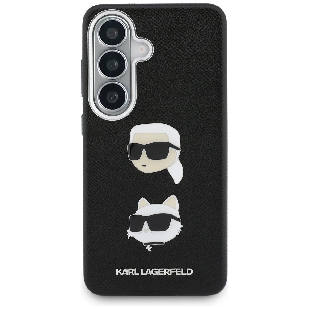 Karl Lagerfeld Saffiano metallfodral med dubbla huvuden för Samsung Galaxy S26 - Svart