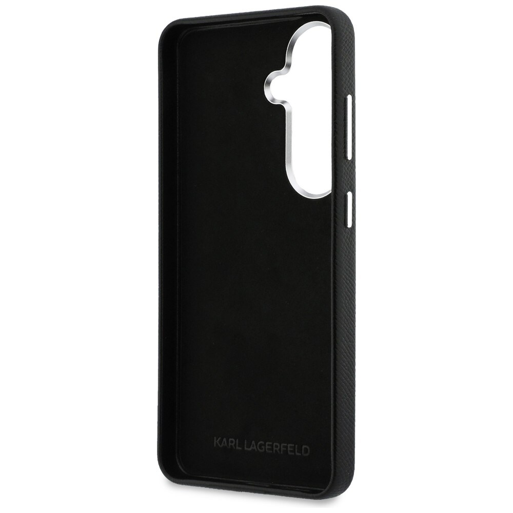 Karl Lagerfeld Saffiano metallfodral med dubbla huvuden för Samsung Galaxy S26 - Svart