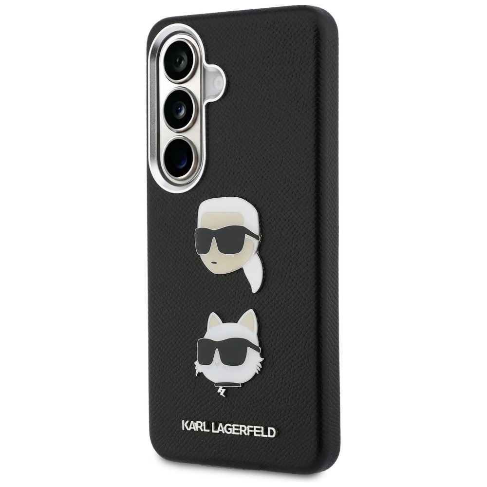 Karl Lagerfeld Saffiano metallfodral med dubbla huvuden för Samsung Galaxy S26+ - Svart