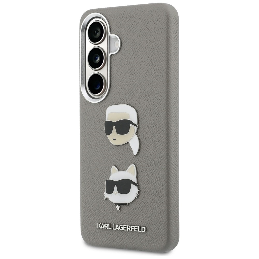 Karl Lagerfeld Saffiano Double Heads metaltaske til Samsung Galaxy S26 - sølv