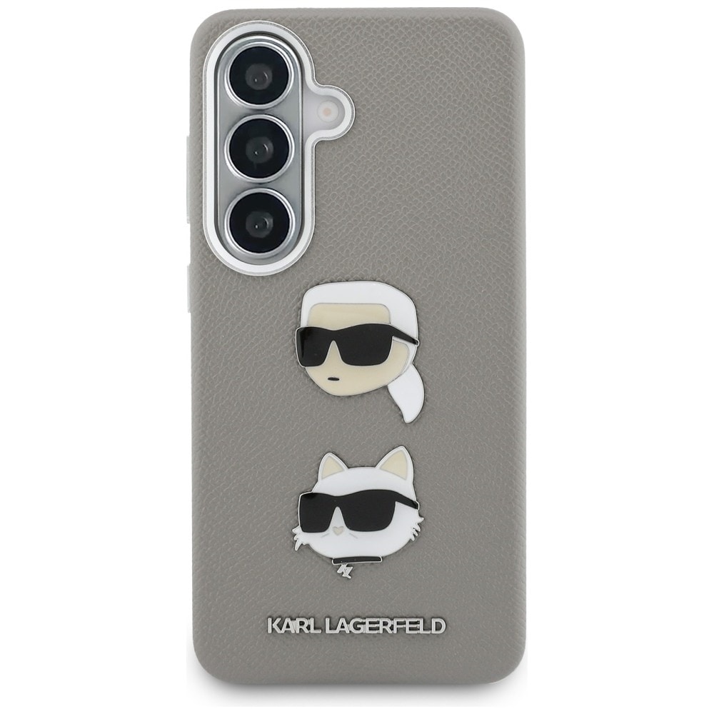 Karl Lagerfeld Saffiano Double Heads metaltaske til Samsung Galaxy S26 - sølv