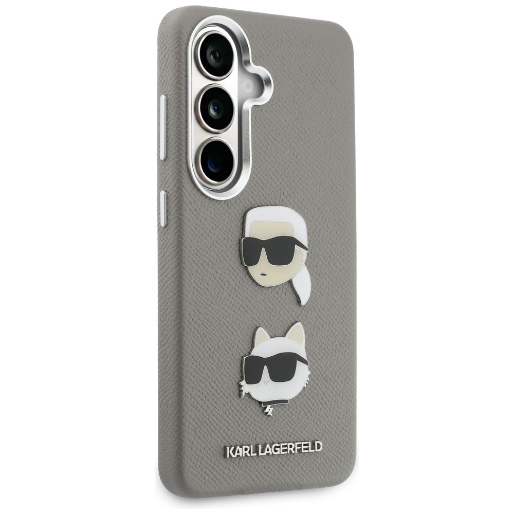 Karl Lagerfeld Saffiano Double Heads metaltaske til Samsung Galaxy S26 - sølv