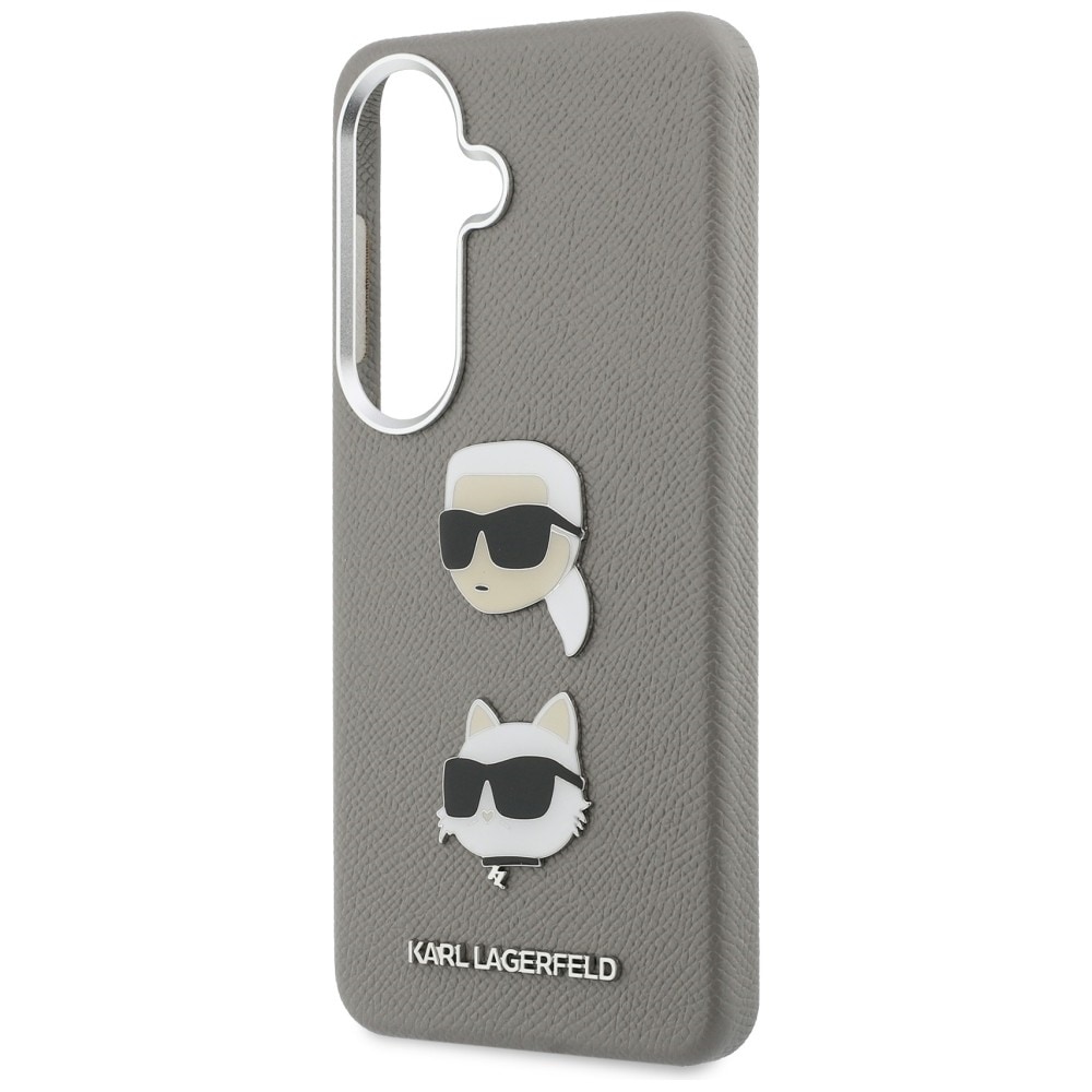 Karl Lagerfeld Saffiano Double Heads metaltaske til Samsung Galaxy S26 - sølv