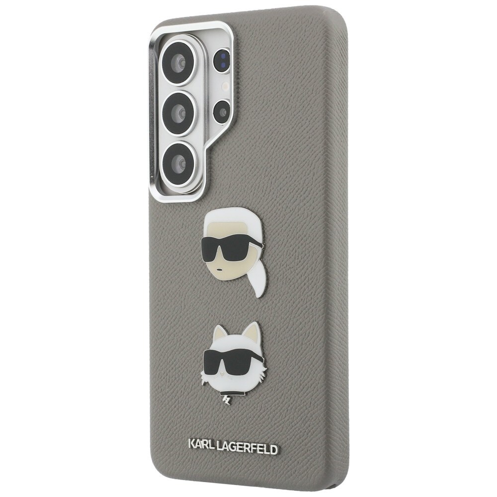 Karl Lagerfeld Saffiano Double Heads metallfodral för Samsung Galaxy S26 Ultra - silver