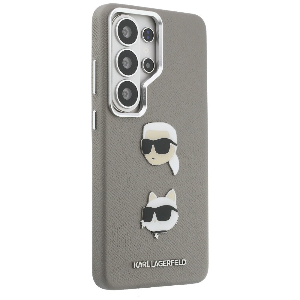 Karl Lagerfeld Saffiano Double Heads metallfodral för Samsung Galaxy S26 Ultra - silver