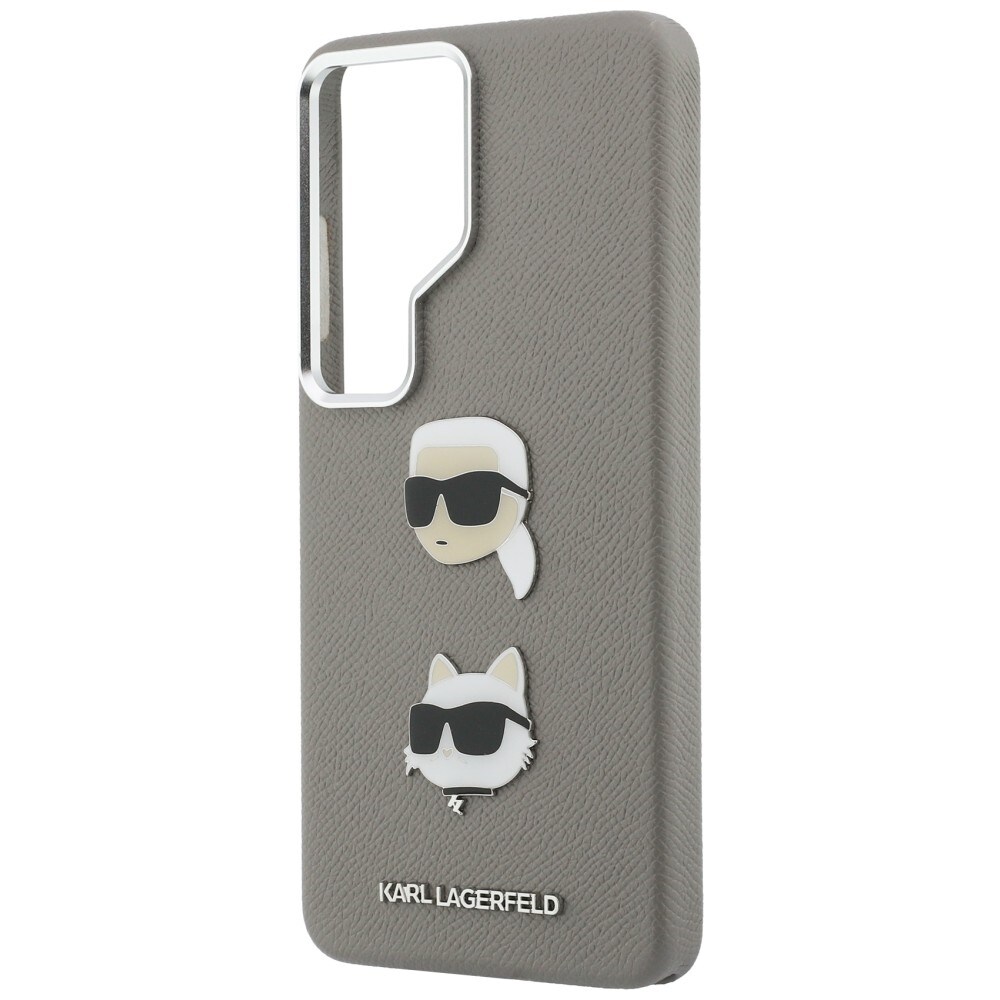 Karl Lagerfeld Saffiano Double Heads metallfodral för Samsung Galaxy S26 Ultra - silver