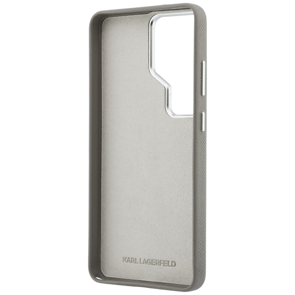 Karl Lagerfeld Saffiano Double Heads metallfodral för Samsung Galaxy S26 Ultra - silver