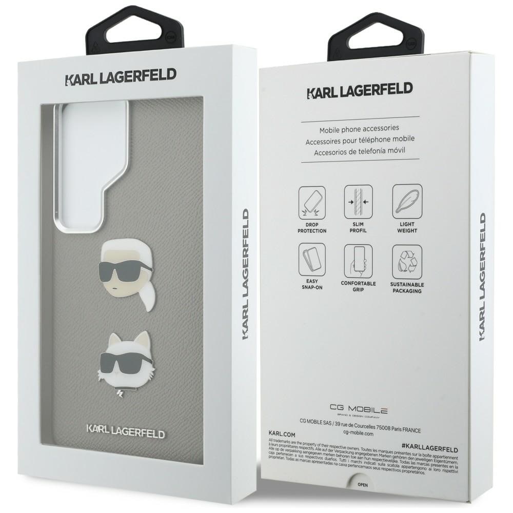 Karl Lagerfeld Saffiano Double Heads metallfodral för Samsung Galaxy S26 Ultra - silver