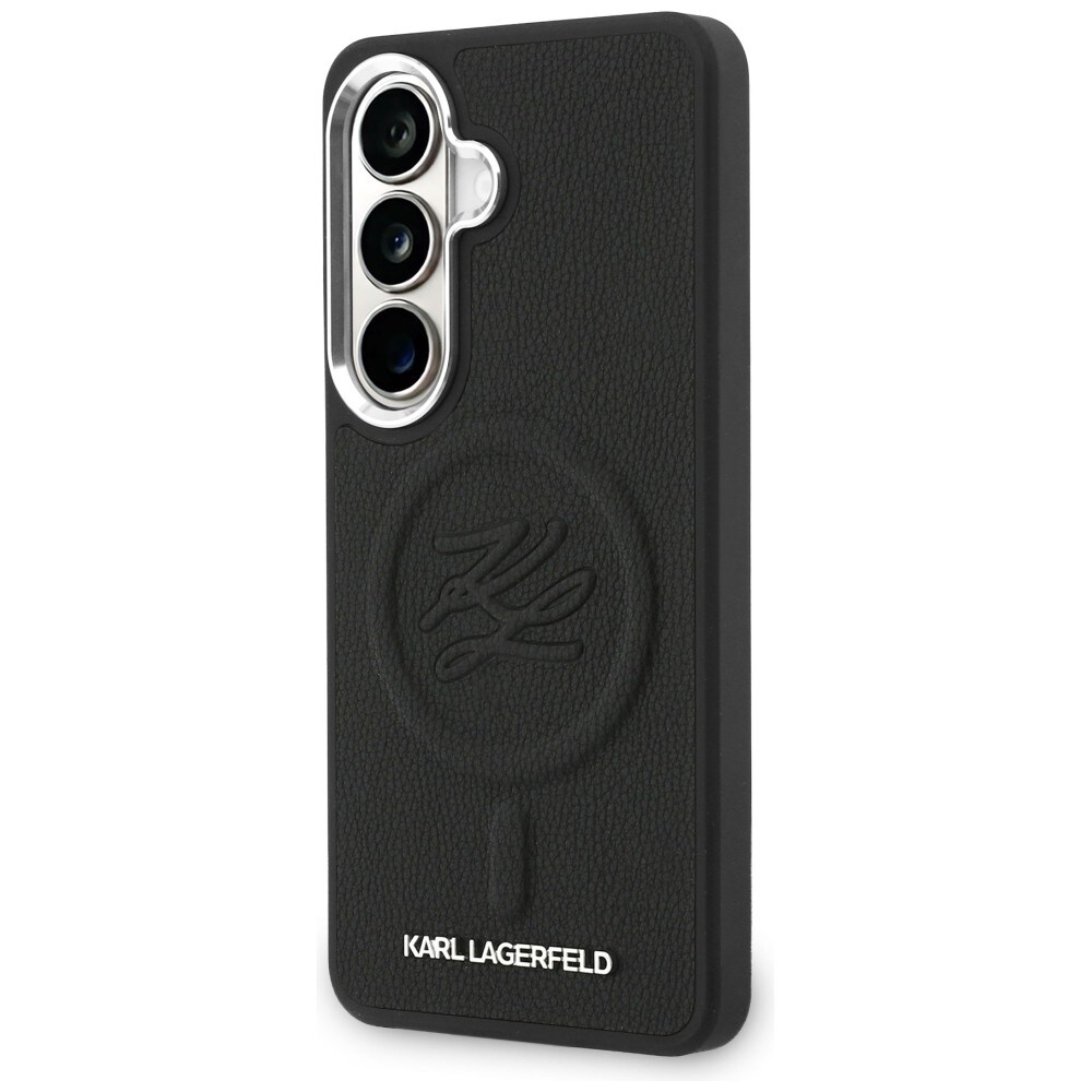 Karl Lagerfeld-præget ringinitialer MagSafe-etui til Samsung Galaxy S26 - Sort