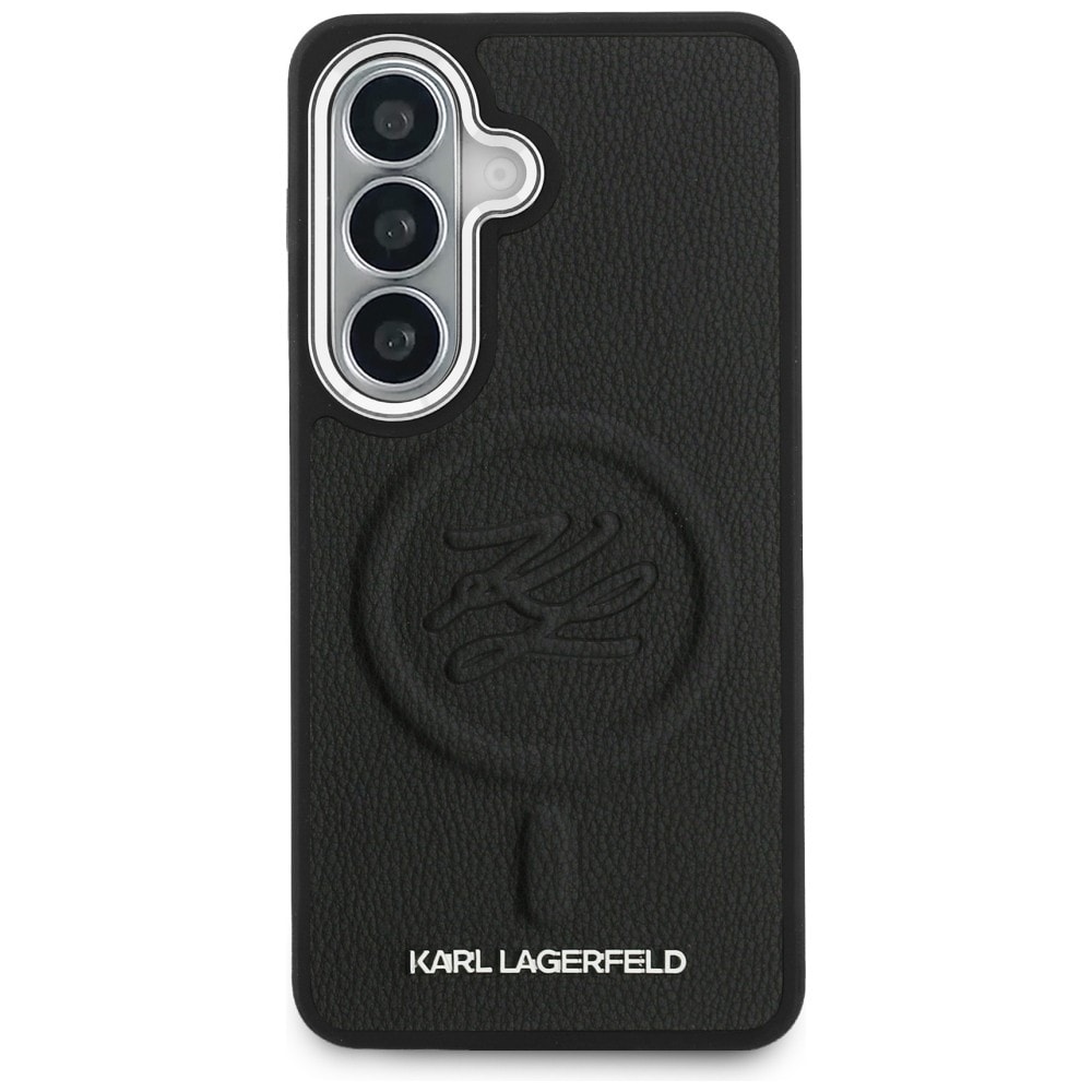 Karl Lagerfeld-præget ringinitialer MagSafe-etui til Samsung Galaxy S26 - Sort