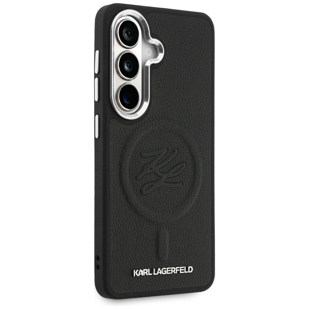 Karl Lagerfeld-præget ringinitialer MagSafe-etui til Samsung Galaxy S26 - Sort