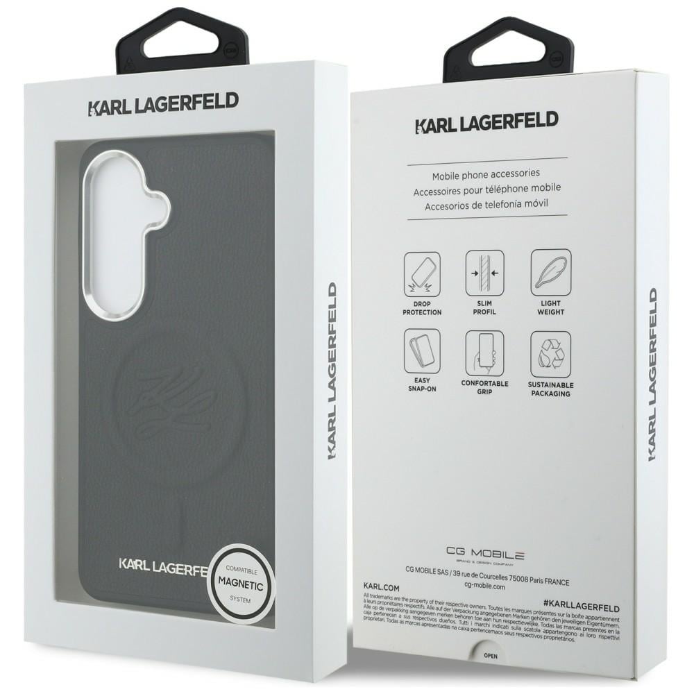 Karl Lagerfeld präglat MagSafe-fodral med ringinitialer för Samsung Galaxy S26+ - Svart