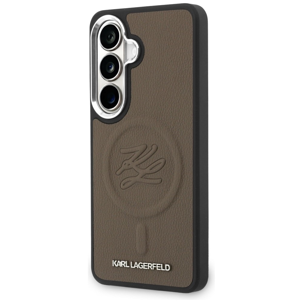 Karl Lagerfeld Präglad Ring Initialer MagSafe Fodral för Samsung Galaxy S26 - Brun