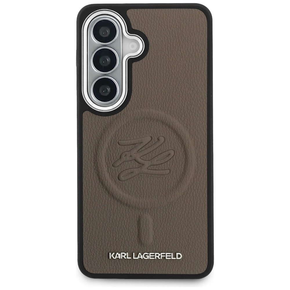 Karl Lagerfeld Präglad Ring Initialer MagSafe Fodral för Samsung Galaxy S26 - Brun