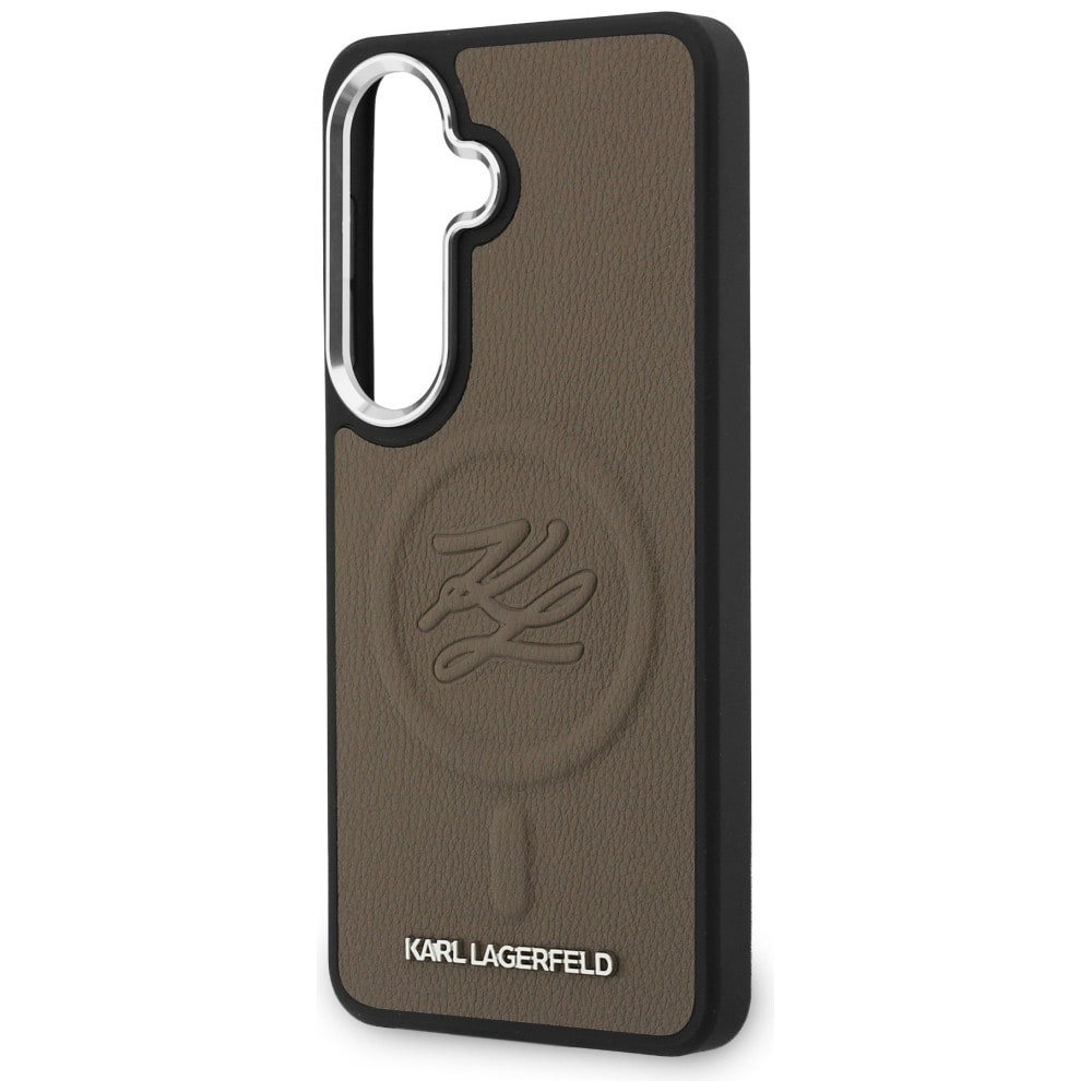 Karl Lagerfeld Präglad Ring Initialer MagSafe Fodral för Samsung Galaxy S26 - Brun