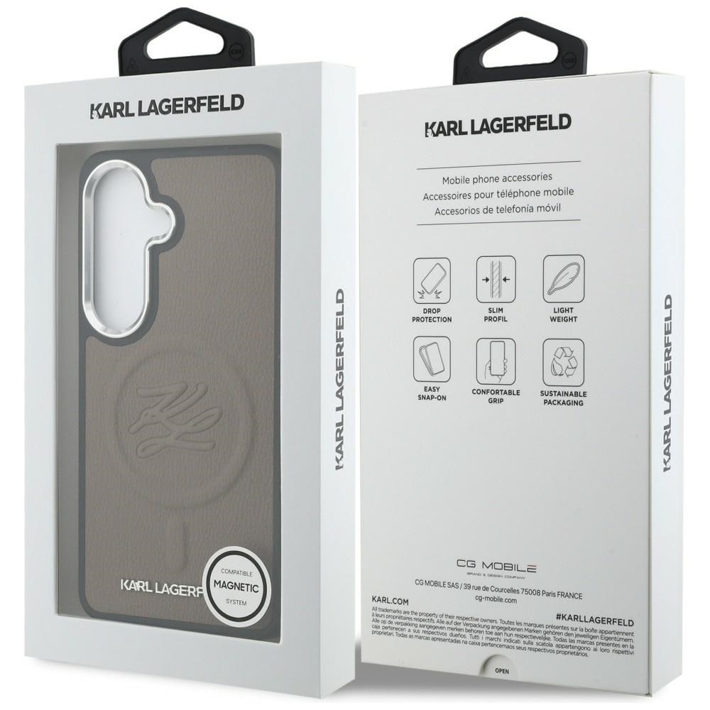 Karl Lagerfeld Präglad Ring Initialer MagSafe Fodral för Samsung Galaxy S26 - Brun