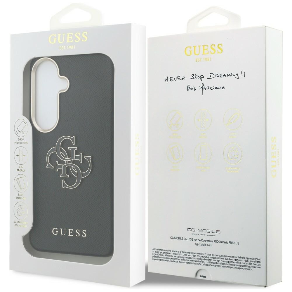Guess Grained Big 4G Metal Logo etui til Samsung Galaxy S26+ - sort