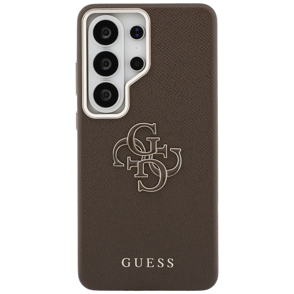 Guess Grained Big 4G Metal Logo Etui til Samsung Galaxy S26 Ultra - Brun